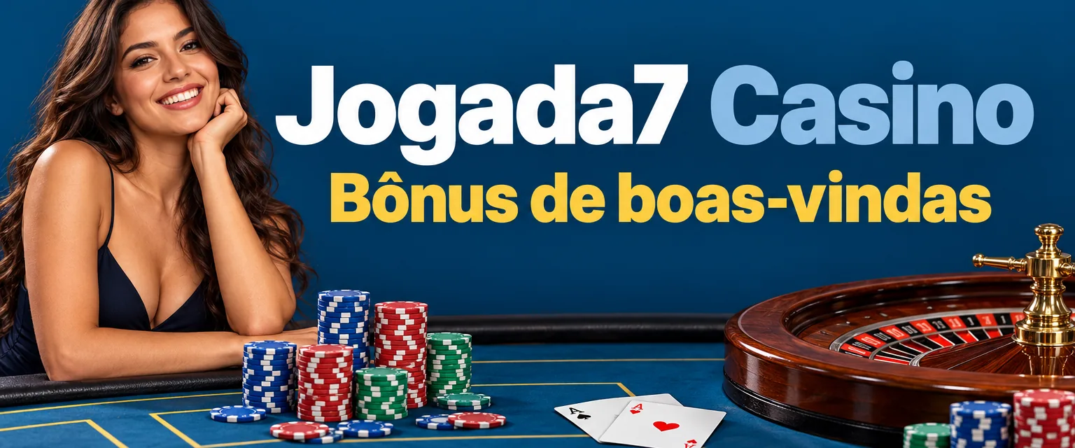 Banner do Jogada7 Casino com o bônus de 100% até R$ 500 e 50 rodadas grátis
